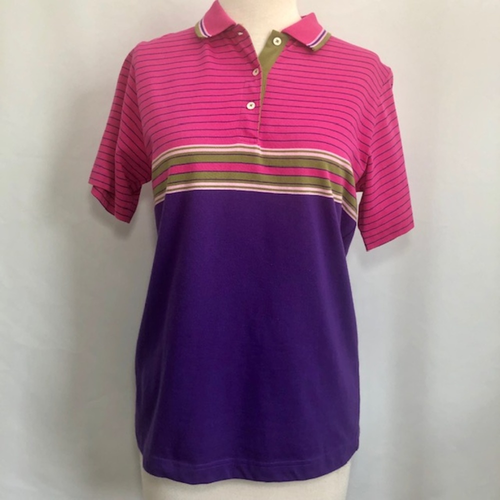 Vintage Izod Club Polo Womens Shirt Pink  Size Med